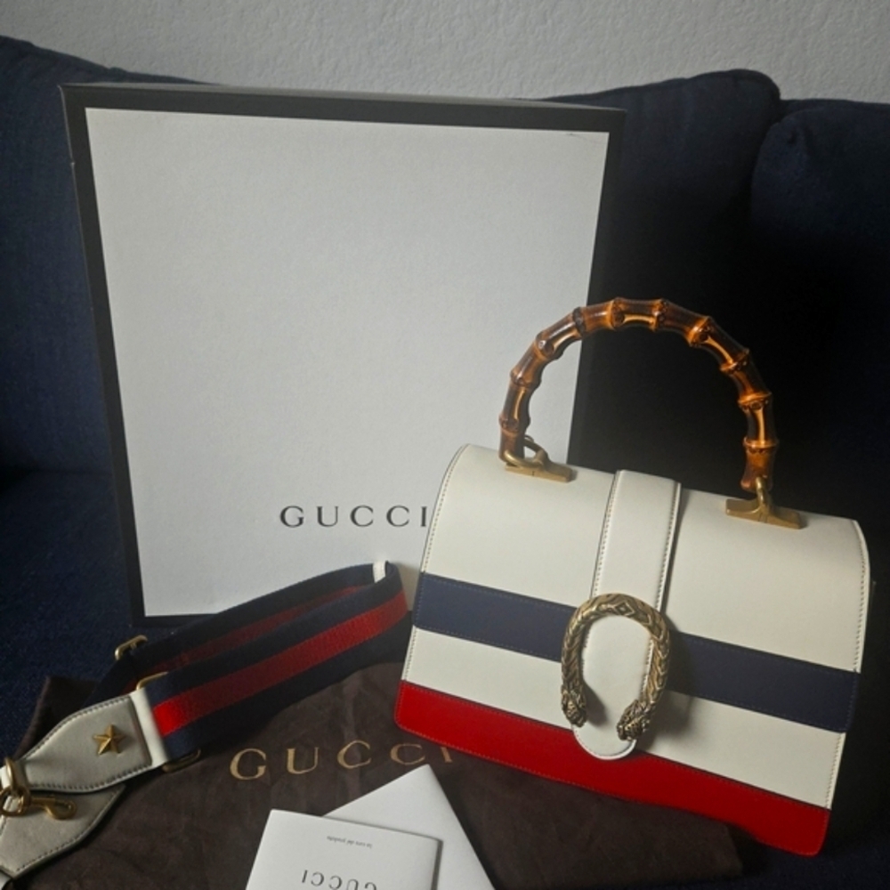 GUCCI EUC Dionysus Bamboo Top Handle Handbag Full Inclusion